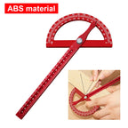 ABS Protractor Angle Marking Ruler, Multifunctional Protractor Woodworking Ruler for High-precision Angle Measurement