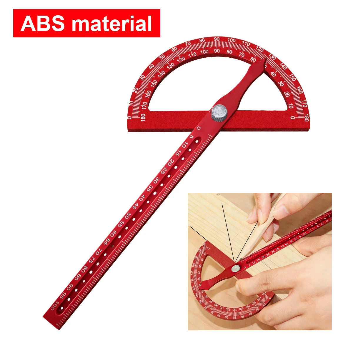 ABS Protractor Angle Marking Ruler, Multifunctional Protractor Woodworking Ruler for High-precision Angle Measurement