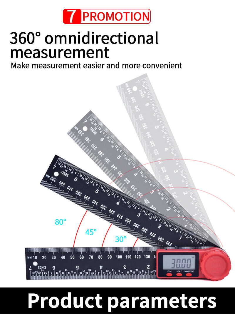 200mm 8'' Digital Angle Finder Ruler Protractor Inclinometer  Electron Goniometer  Angle Length Measuring Tool