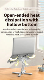 Foldable Laptop Stand 360°Rotation Notebook Table Holder Aluminum Alloy Portable Book Tablet Bracket Open-ended Heat Dissipation