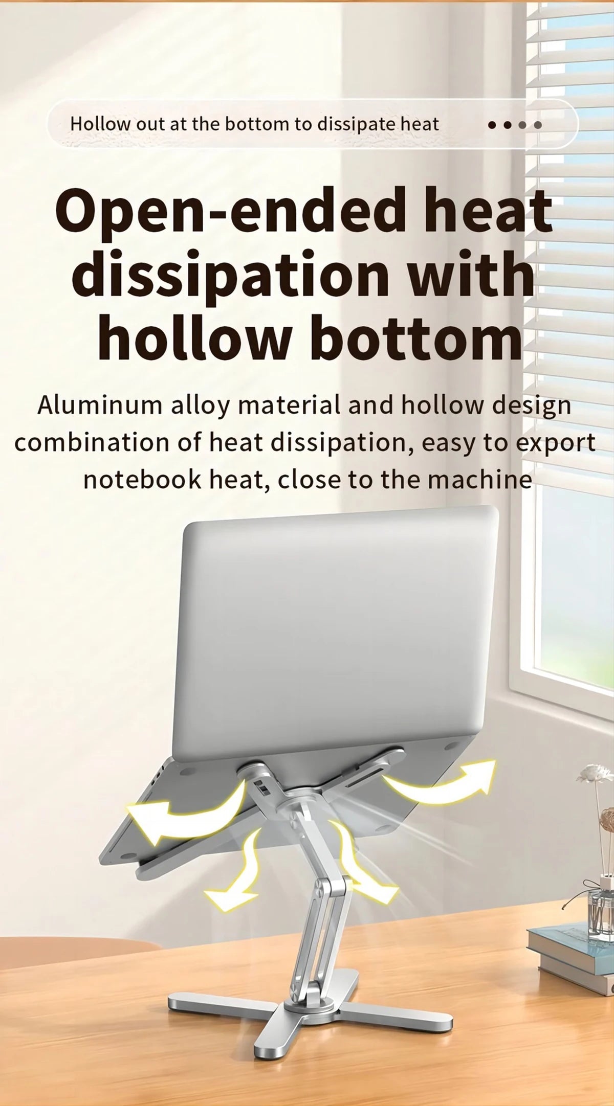 Foldable Laptop Stand 360°Rotation Notebook Table Holder Aluminum Alloy Portable Book Tablet Bracket Open-ended Heat Dissipation