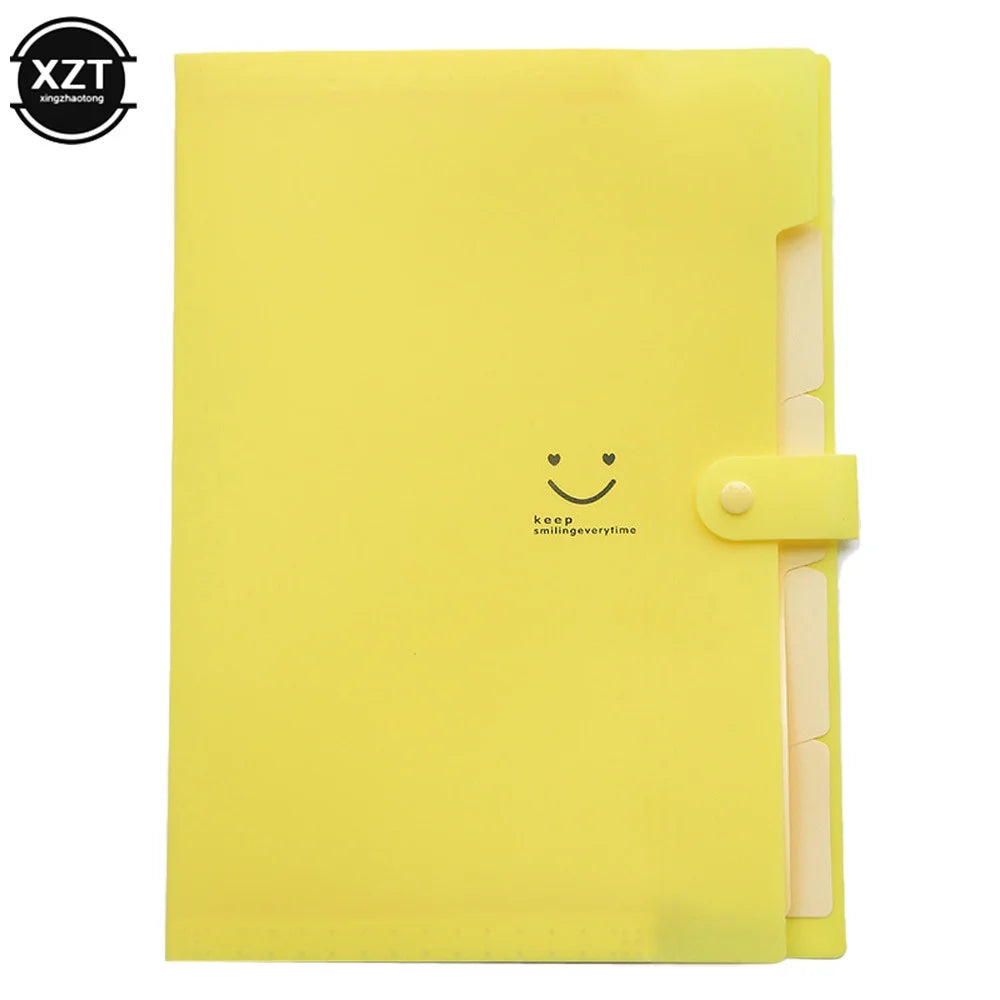 A4 Organ Folder 5 Layers Macaron Colors File Manager Storage Simple Folder for Student School and Office Stationery Supplies
