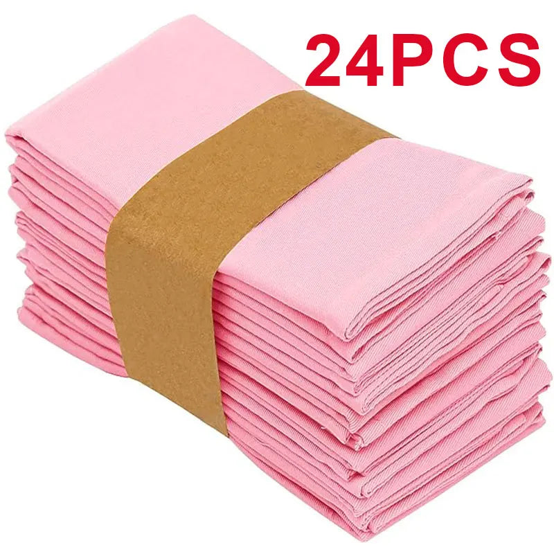 Plain Colour Napkins Durable Polyester Thicken Placemat Reusable for Kitchen Dining  Wedding Decoration