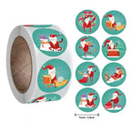 100-500PCS Merry Christmas Stickers Small Stickers for Rolling Sticker Pack Roll Packing Labels
