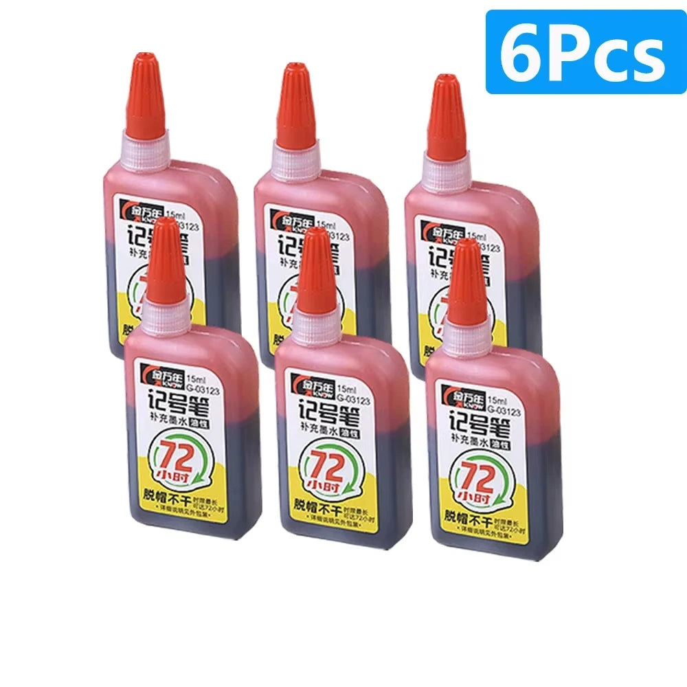 1-6Pcs 45mm Waterproof Long Head Nib Deep Hole Markers Pen Tile Carpenter Pen Multi-purpose for Woodworking Black/Blue/Red Ink