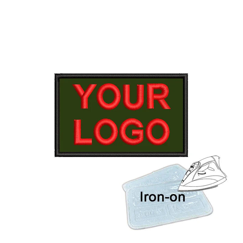 1PC 8x5cm Custom Name Tags Embroidered Patch Personalized Stripes Badge Number  Text Badge Iron On Backing Hook & Loop Backing