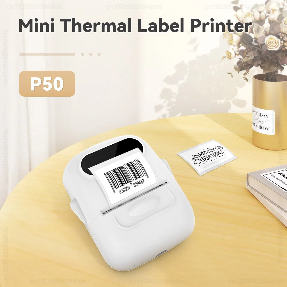 Portable Label Printer Marklife P50 Mini Printer Thermal Label Maker Self Adhesive Sticker Machine Similar as M110 M220 Printer