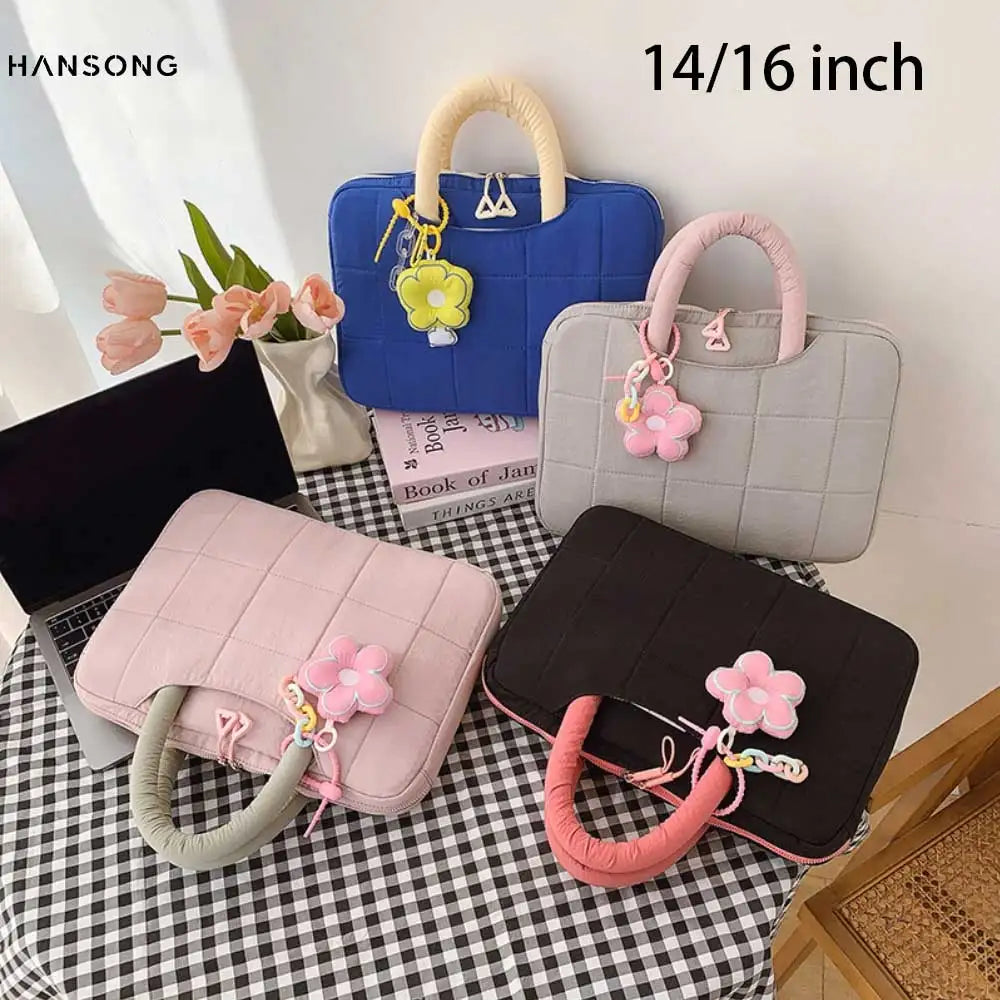 Lightweight Puffy Laptop Sleeve 14/16 Inch Commuter Laptop Briefcase Notebook Sleeve Notebook Case Portable Handbag for Women