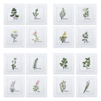 New Embroidered Herb Cocktail Napkin, Pure Linen, Lavender, Rosemary, Mint，Sage，Natural, Elegant, Tea Napkin, 15x15cm,