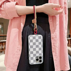 INS British Style Contrasting Woven Phone Lanyard Short Handheld Trendy Phone Case Wrist Rope Doll Luggage Pendant Hanging Rope