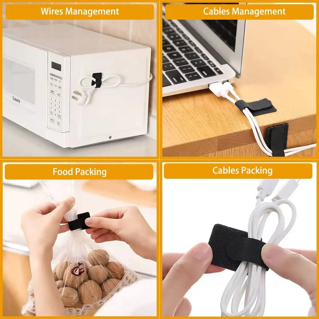 20Pcs Adhesive Cable Management Straps Reusable Self-Adhesive Cable Organizer Ties for Desk Wire Management