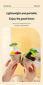 5/10/20/50pcs 5OZ Ice Cream Cup Environmentally Friendly Degradable Disposable Celebrity Dessert Pulp Light Food Paper Bowl