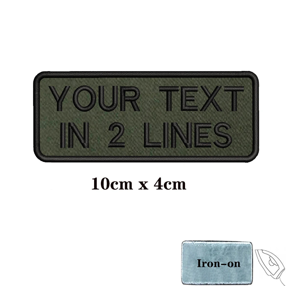 1PC Custom Personalized Name number Patch Stripes Badge tags chevrons Armband Iron On Or Hook Loop embroidered Military green