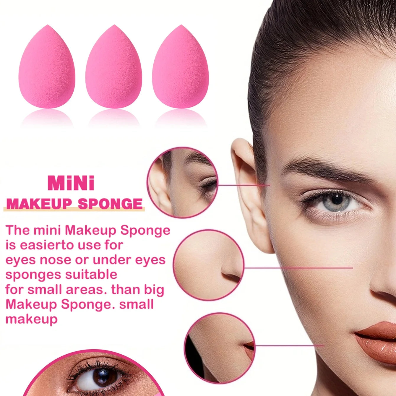 16PCS Pink Makeup Sponge & Powder Puff Set, Dry & Wet Use Foundation Blender, Latex-Free Beauty Tools with Storage Jar for Daily Makeup