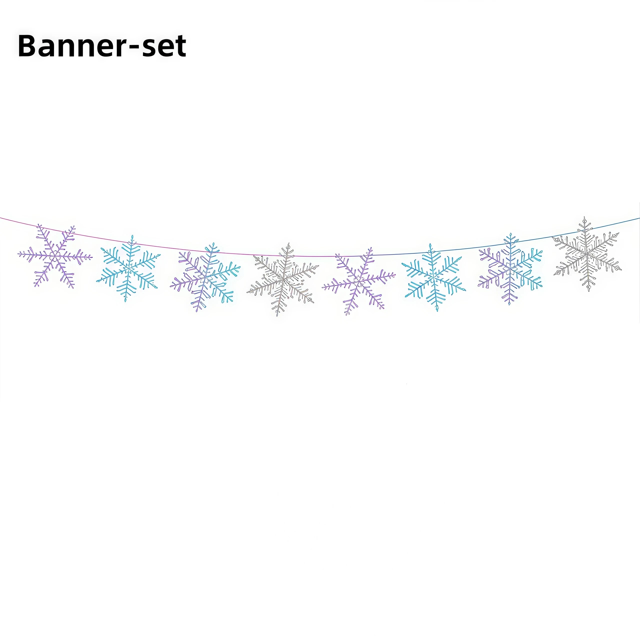 Christmas Snowflake Party Supplies Tableware Set Cups Plates Napkins Tablecloth Blue Purple Snowflake Birthday Decoration Props