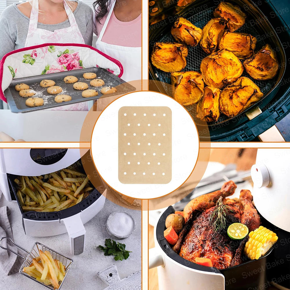 Air Fryer Disposable Perforated Parchment Paper Liner Compatible with Ninja Foodi Air Fryer Toaster Ovens Air Fryers Accessories