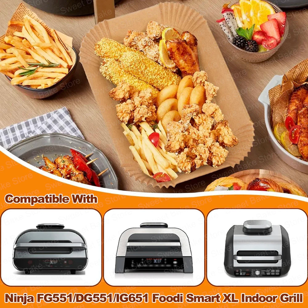 Large Disposable Air Fryer Parchment Paper Liners for Ninja Foodi Max Health Grill & AG551EU/AG651UK, Air Fryer Accessories