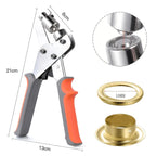 Handheld Grommet Punch Pliers Kit 3/8 Inch Eyelet Setting Tool with 500PCS Metal Grommets for Leather Craft Fabric Clothing Shoes Bags Tarpaulins Belts Curtains DIY Sewing Repair Installation Hand Tool Accessories Set