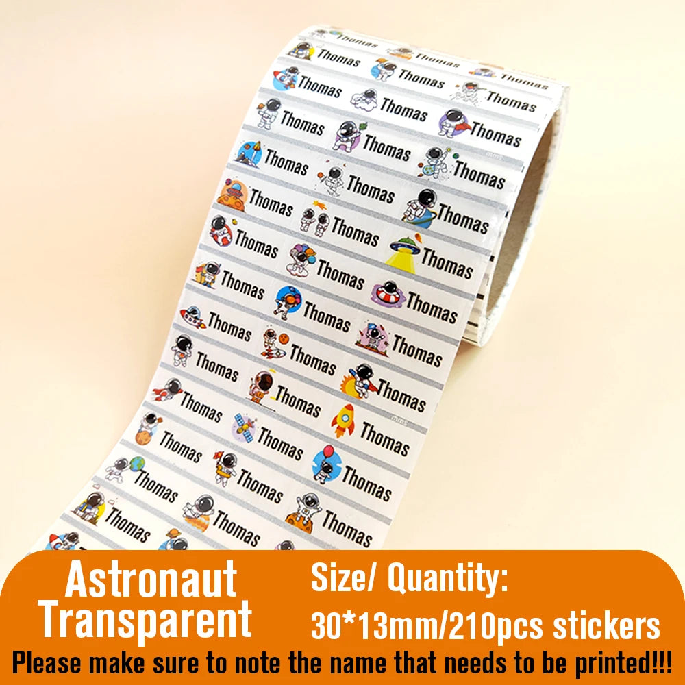 210pcs Custom Waterproof Name Tag Sticker Kawaii Stationery Stickers Decals Personalized First Name Label for Children School