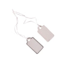 1000pcs Jewelry Strung Pricing Price Tags String Silver Merchandise Cloth Label Blank Tag White Card Paper Elastic Lanyard