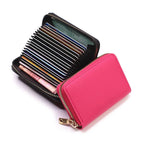Compact Coin Purse Leather Business Credit Card Case Holder Travel Wallet for Women 20 Card Slots Small Card Pouch with