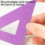 4Pcs/Set Student Math Drafting Tool Aluminum Alloy Straightedge 45° 60° Triangular Ruler Protractor for Office School Supply