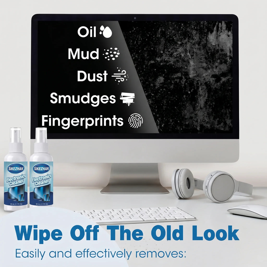 All-in-One Screen Mist Cleaner with Washable Cloth; Portable Spray for Car Touchscreen, Smart TV & Computer; Safe & Eco-Friendly