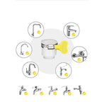 5 pcs 8-44mm Adjustable Yellow Plastic Handle Hand Twist Hose Clamps Worm Driving Stainless steel Pipe Clips For Tube