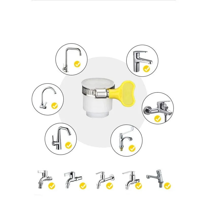 5 pcs 8-44mm Adjustable Yellow Plastic Handle Hand Twist Hose Clamps Worm Driving Stainless steel Pipe Clips For Tube
