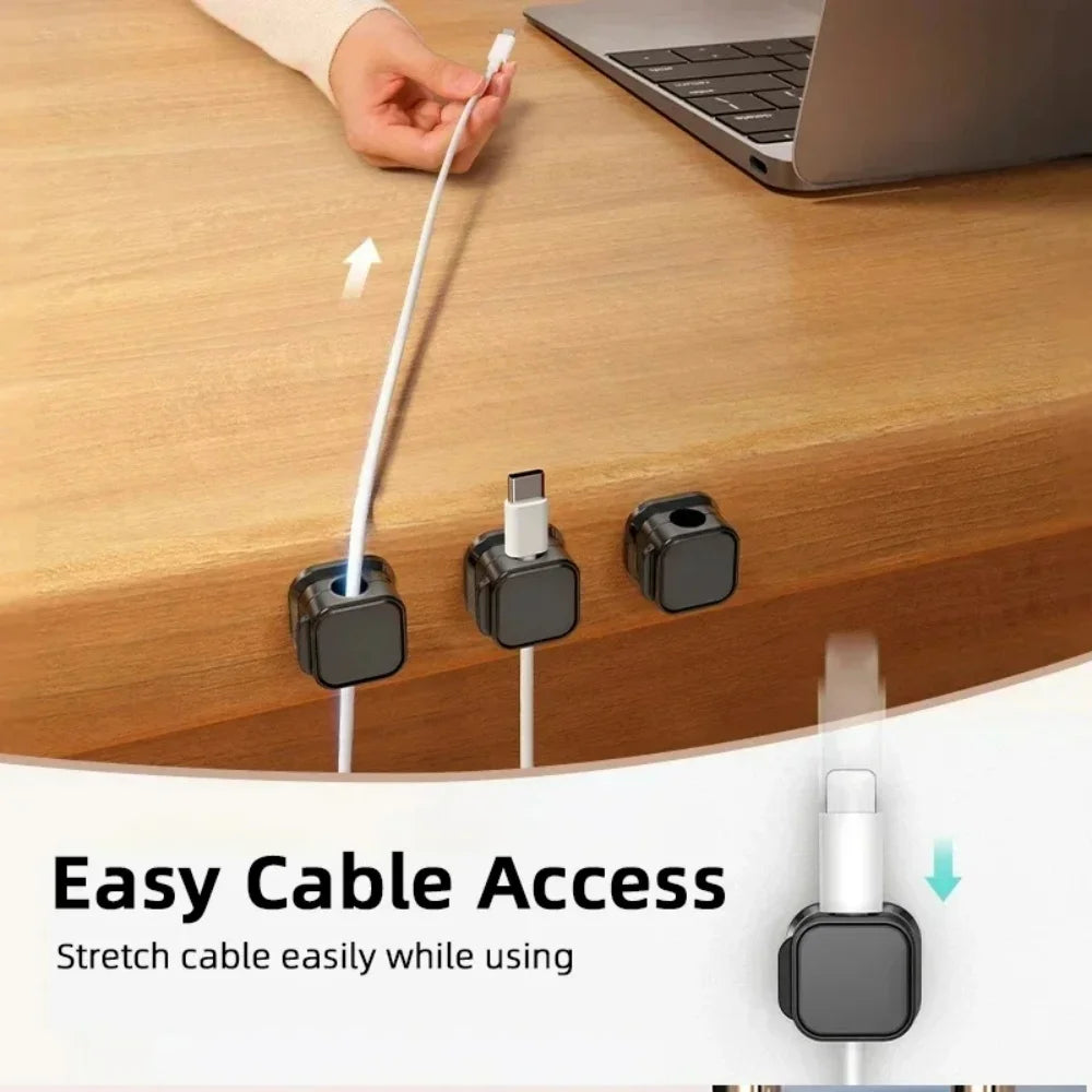 Magnetic Cable Holder Data Cord Collator Desktop Bedside Wall Wire Organizer Mobile Phones Earphones Charging Wire Cord Holder