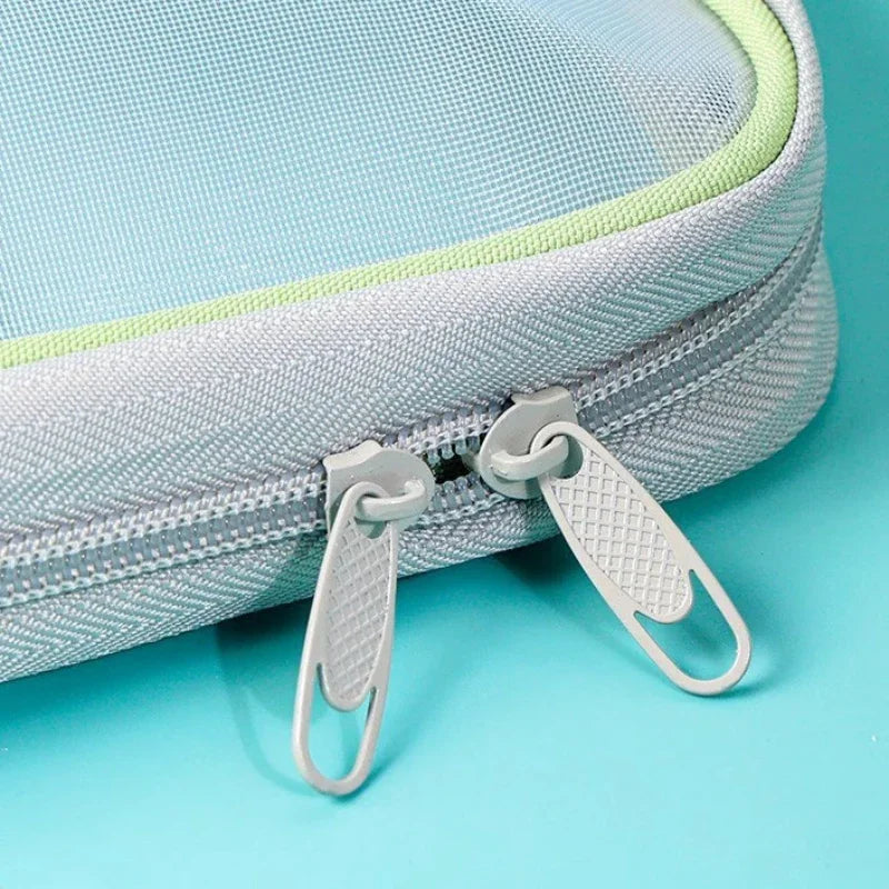 A4 Stationery Books Storage Bag Double-layer Mesh Zipper Bag Large Capacity Folders School Office Supplies