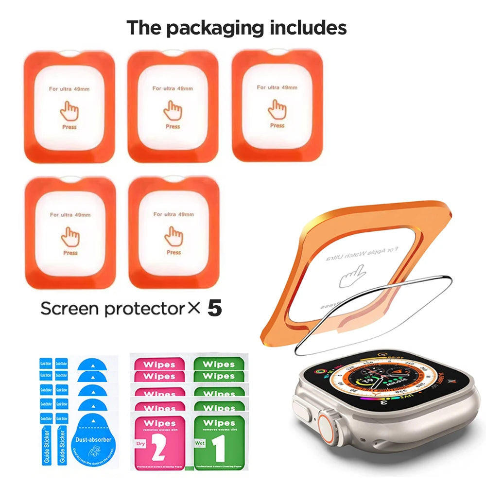 Tempered Glass For Apple Watch Ultra 1/2/3 49mm With Alignment Tool Screen Protector For iWatch Ultra 1 2 3 49mm Accessories