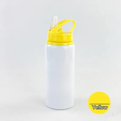 600ML Bottle with Straw DIY Customized Colorful Print LOGO for Travel Sport Team Company Promotion Kids Photo Aluminium Portable
