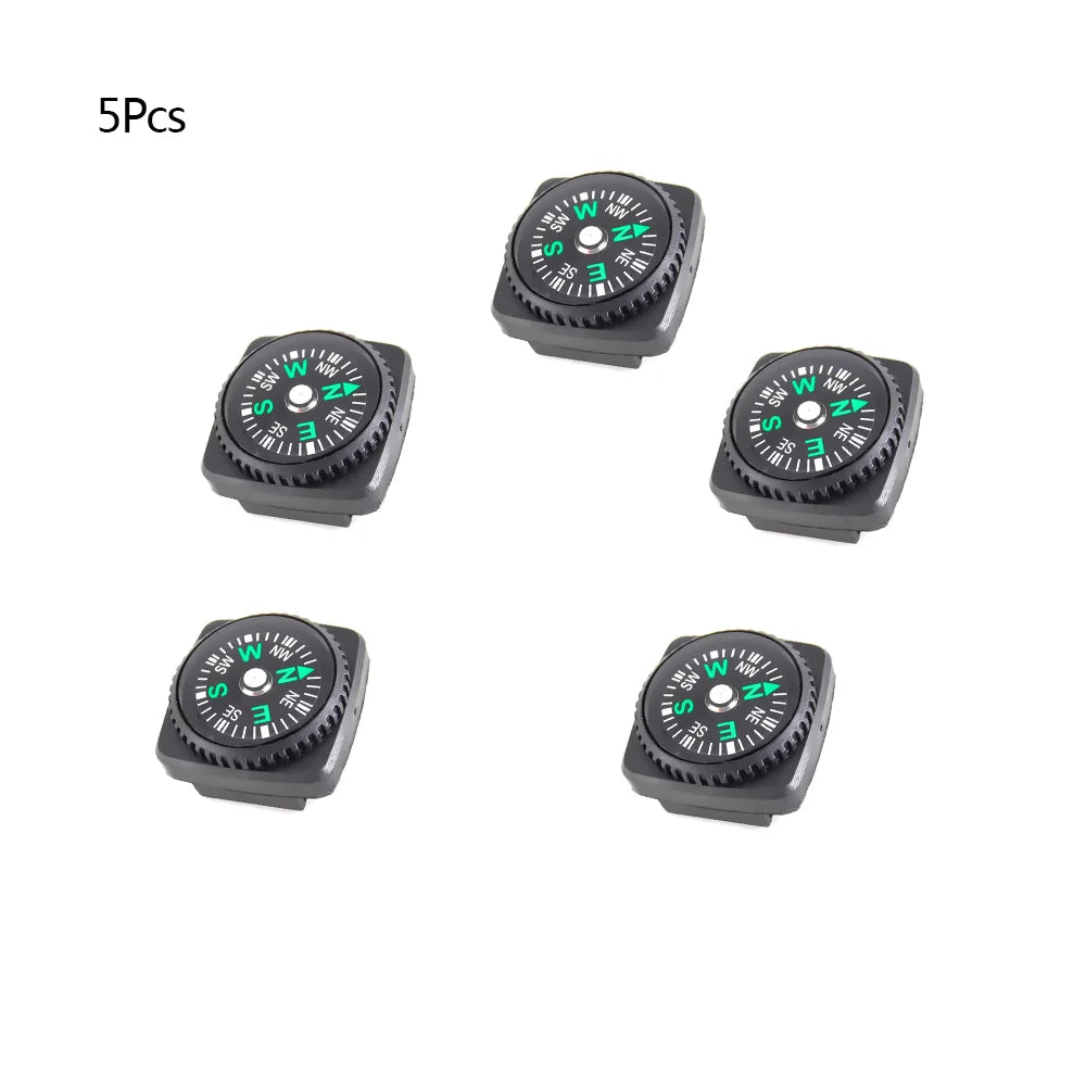 5/10/16Pcs Mini Pocket Oil Filled Compass Portable Wristband Compass  Detachable Outdoor Camping Hiking Travel Navigation Tool