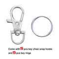 30pcs Metal Swivel Lanyard Snap Hooks and Split Key Rings Chain Hook Keychain for DIY Key chain Making