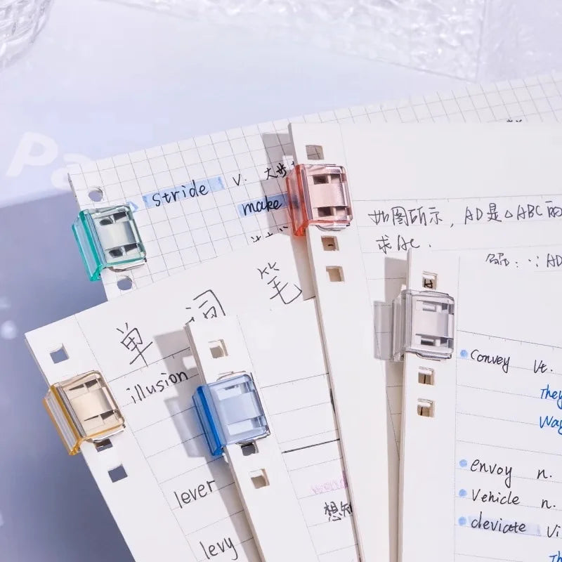 Creative Push Clip for File Organization Test Paper Storage Classification Folder Binder Sturdy Sliding Clip for Documents Books