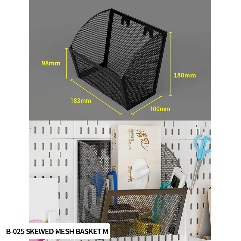 Desktop Standing Pegboard For Home And Office Use. Freely Combinable Accessories For Organizing Stationery.