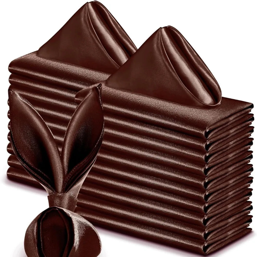 10pcs Wedding Decoration 30x30cm Satin Napkin Soft Reusable Dinner Napkins Washable Table Napkins Event