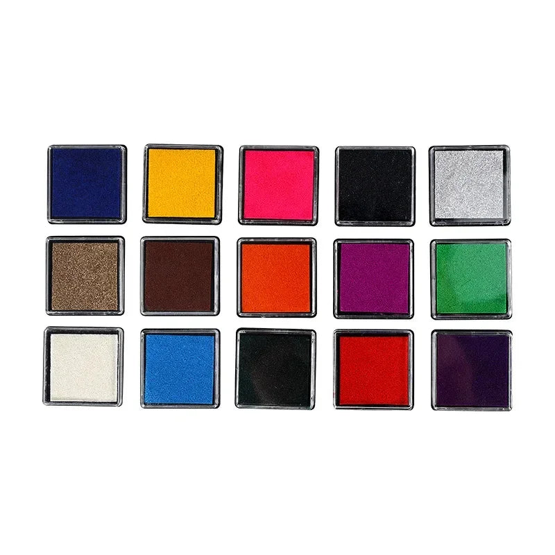 15 Colors Cute Inkpad Craft Oil Based DIY Ink Pads for Rubber Stamps Fabric Scrapbook Wedding Decor Fingerprint Stamp Pad