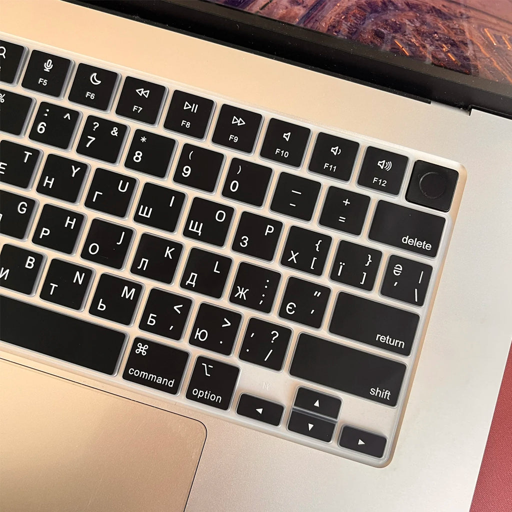 Ukraine Version Silicone Keyboard Protector Cover Waterproof Dustproof Skin for MacBook M5 M4 M3 M2A3113 A3240 A3241 A3401 A3112