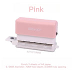 KW-TRIO Mini Portable Multi-Color Punch Hole Binder Punch 6-Hole Punch Multi-Functional Study Organizer Hole Punch