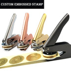 Embosser Stamp Customized Private Logo Customization Library Book Invitation Wedding Embossing Stamp Company Paper Leather Seals