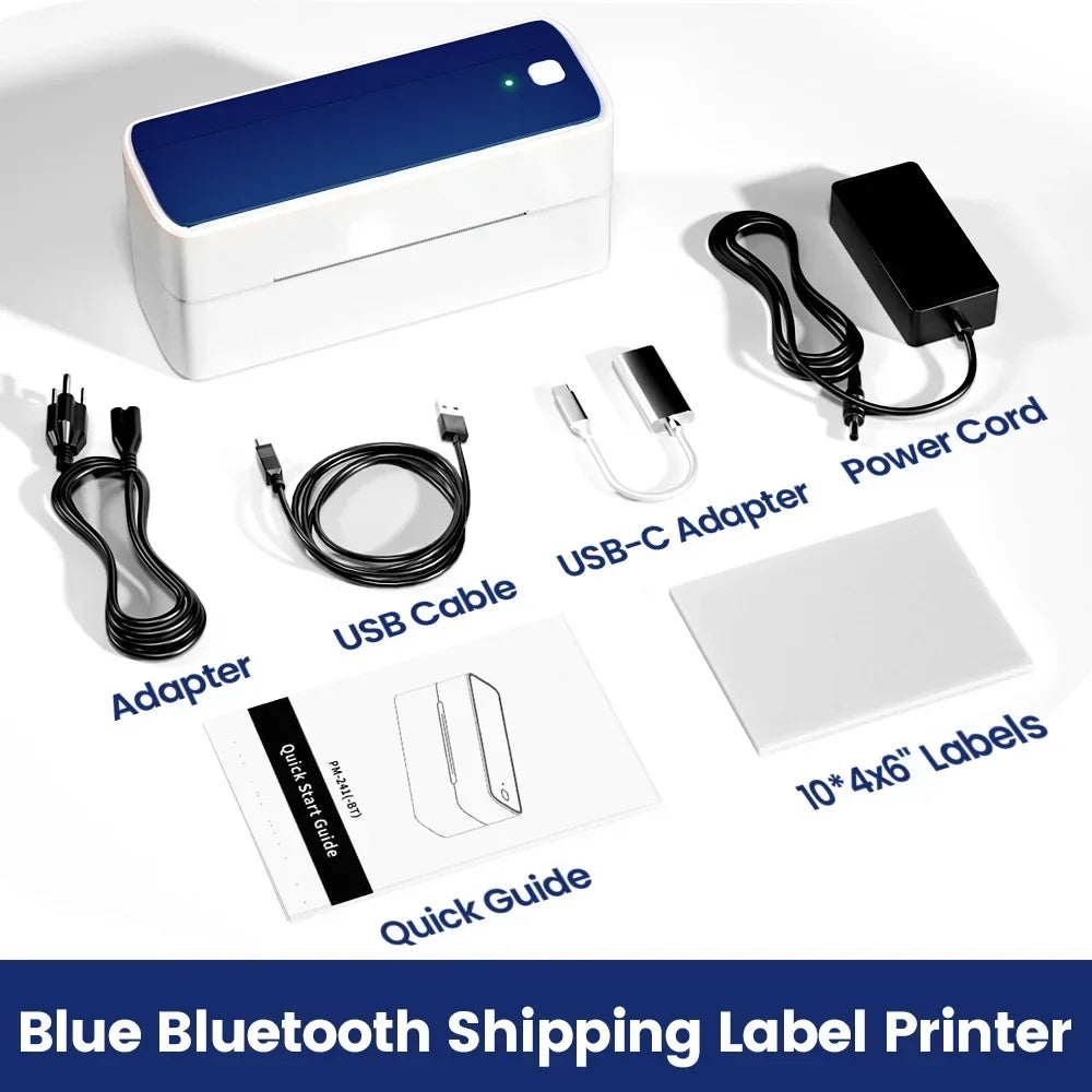 241 Bluetooth Thermal Label Printer Wireless Small Shipping Label Printer 4X6 Compatible with iPhone Android Mac Window