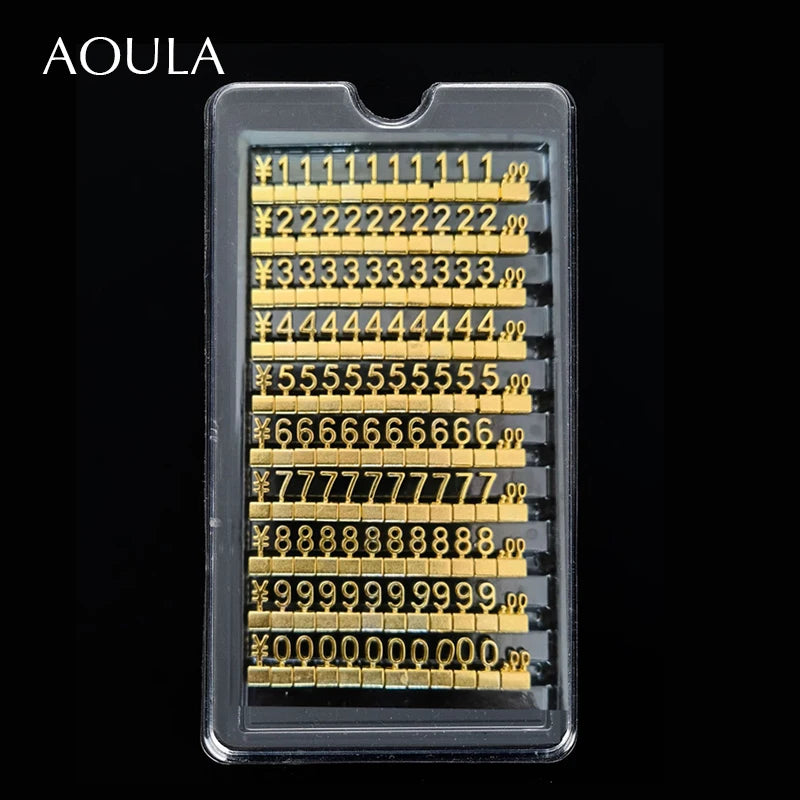 Lot of 10 Metal Mould Assembly Pricing Numbers Stickers Display Tags Digit Cube for Jewelry Shop Counter Price Number Sign Lable