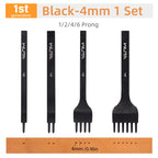 WUTA 1Set 4pcs Basic Leather Chisel Tool Diamond Pricking Iron Hole Punch Stitching Leather Craft tools 3/4/5/6mm 1-2-4-6 teeth