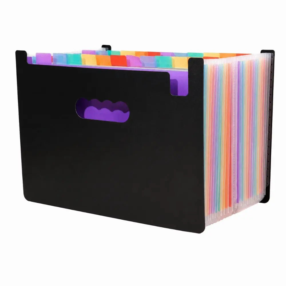 Portable 13/25 Pockets Expanding File Box A4 Expanding Capacity Accordion File Folder Document Organizer Office