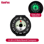 KanPas Mini Buttoncompass with Turnable Bezel/Watchband Compass /Powerful Luminous Compass/Silicone Base A-18-LH