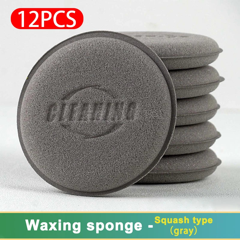 SEAMETAL 12pcs Car Round Waxing Polish Sponges High Density Foam Applicator Pads Polishing Sponges for Car Detailing Tools