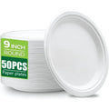 50PCS Disposable Round Plates Disposable Kitchen Dishes Barbecue Pasta Salad Noodle Desserts Restaurant Circular Paper Plates