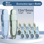 Press Correction Tape Set 5mm*12m Large Capacity Refill Replacement Stationery School Office Supplies Pen Style Correction Tape
